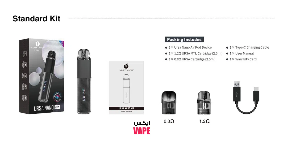 دورن جعبه پاد لاست ویپ اورسا نانو ایر پاد لاست ویپ اورسا نانو ایر | Lost Vape Ursa Nano Air